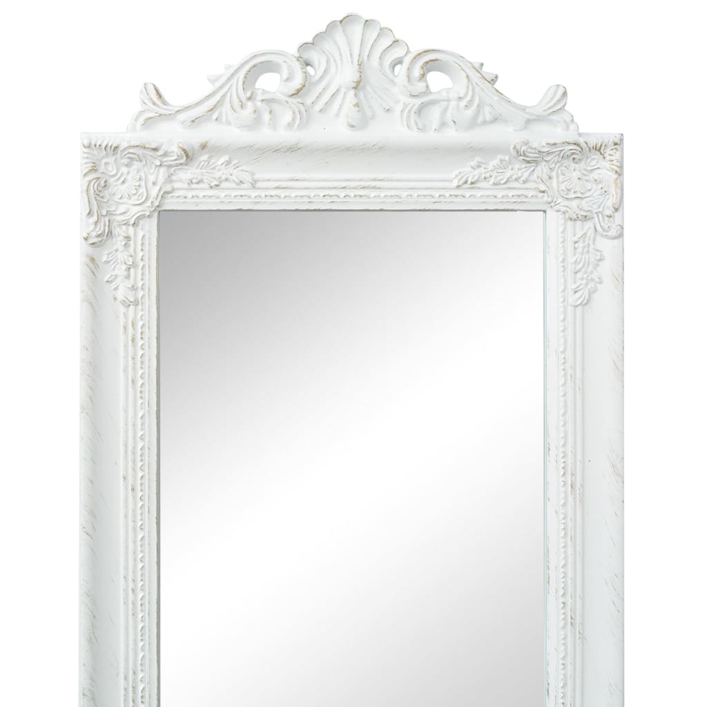 Baroque Style Free-Standing Mirror 160x40 cm White