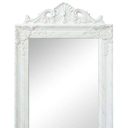 Baroque Style Free-Standing Mirror 160x40 cm White