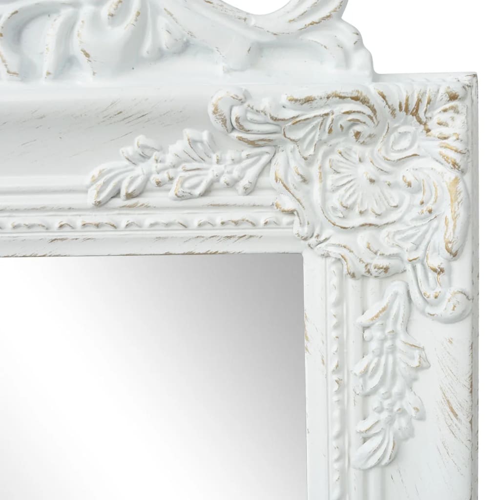 Baroque Style Free-Standing Mirror 160x40 cm White