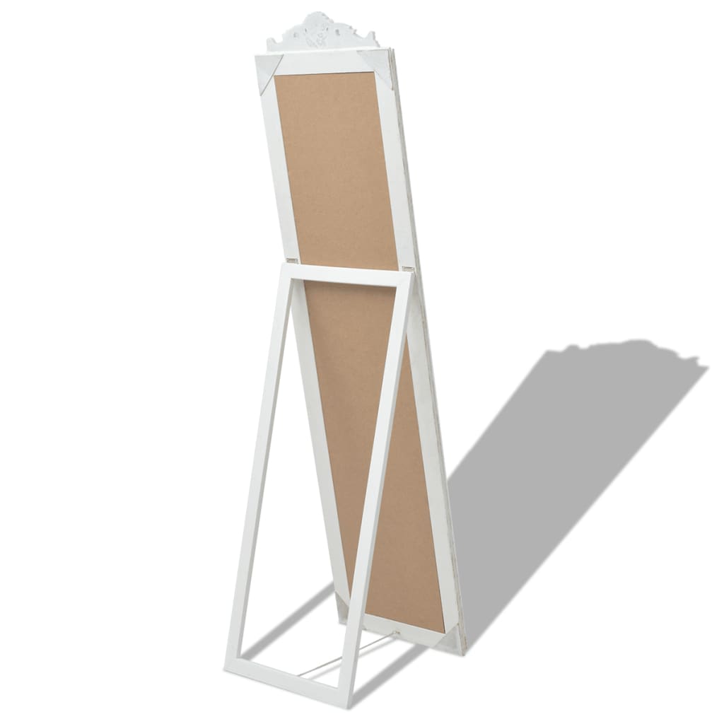 Baroque Style Free-Standing Mirror 160x40 cm White