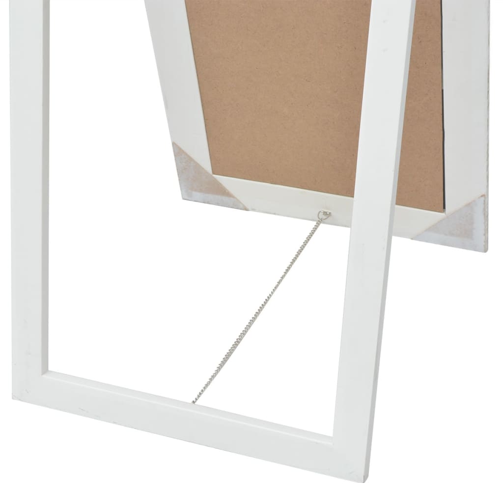 Baroque Style Free-Standing Mirror 160x40 cm White