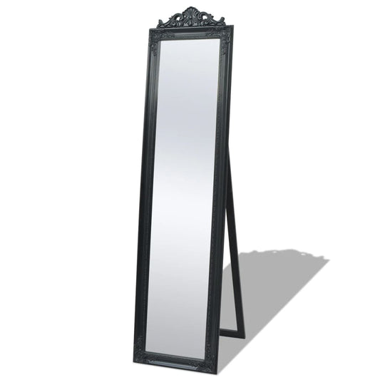 Baroque Style Free-Standing Mirror 160x40 cm Black