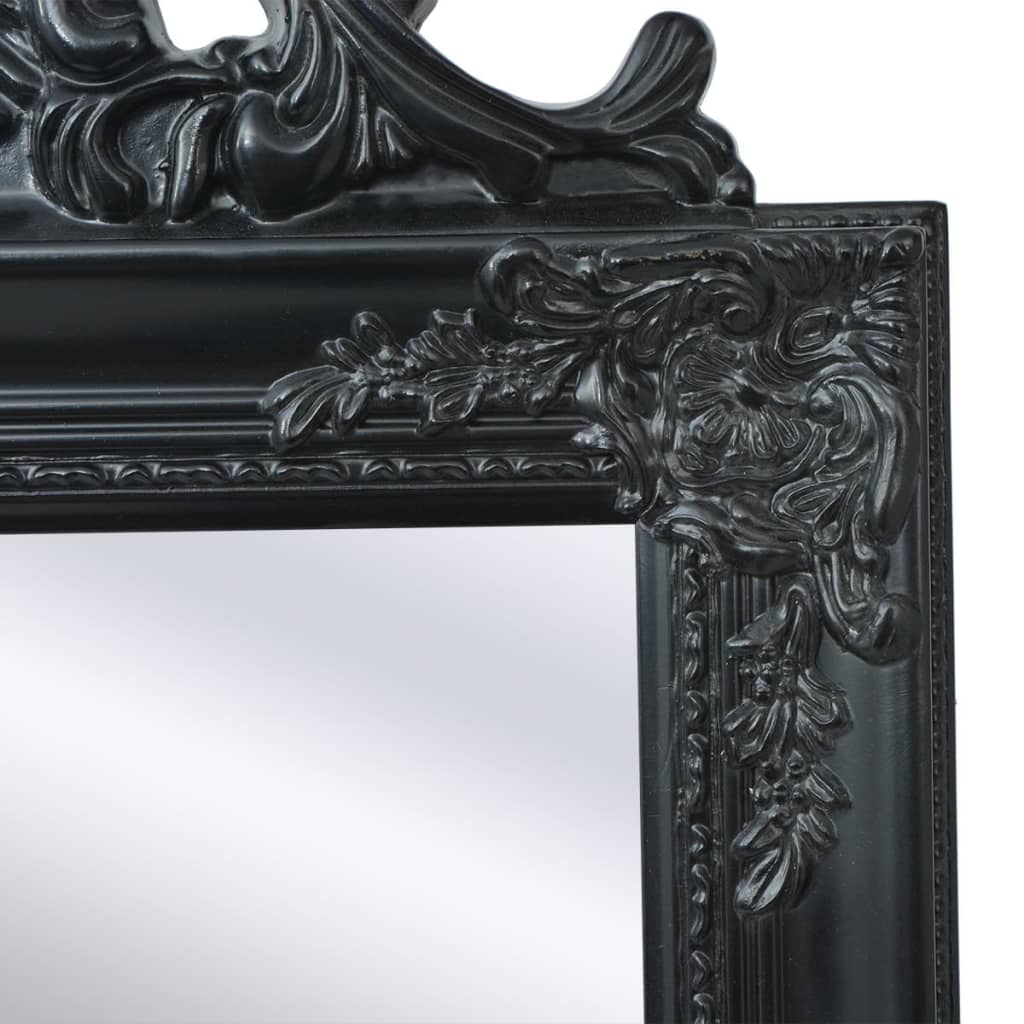 Baroque Style Free-Standing Mirror 160x40 cm Black