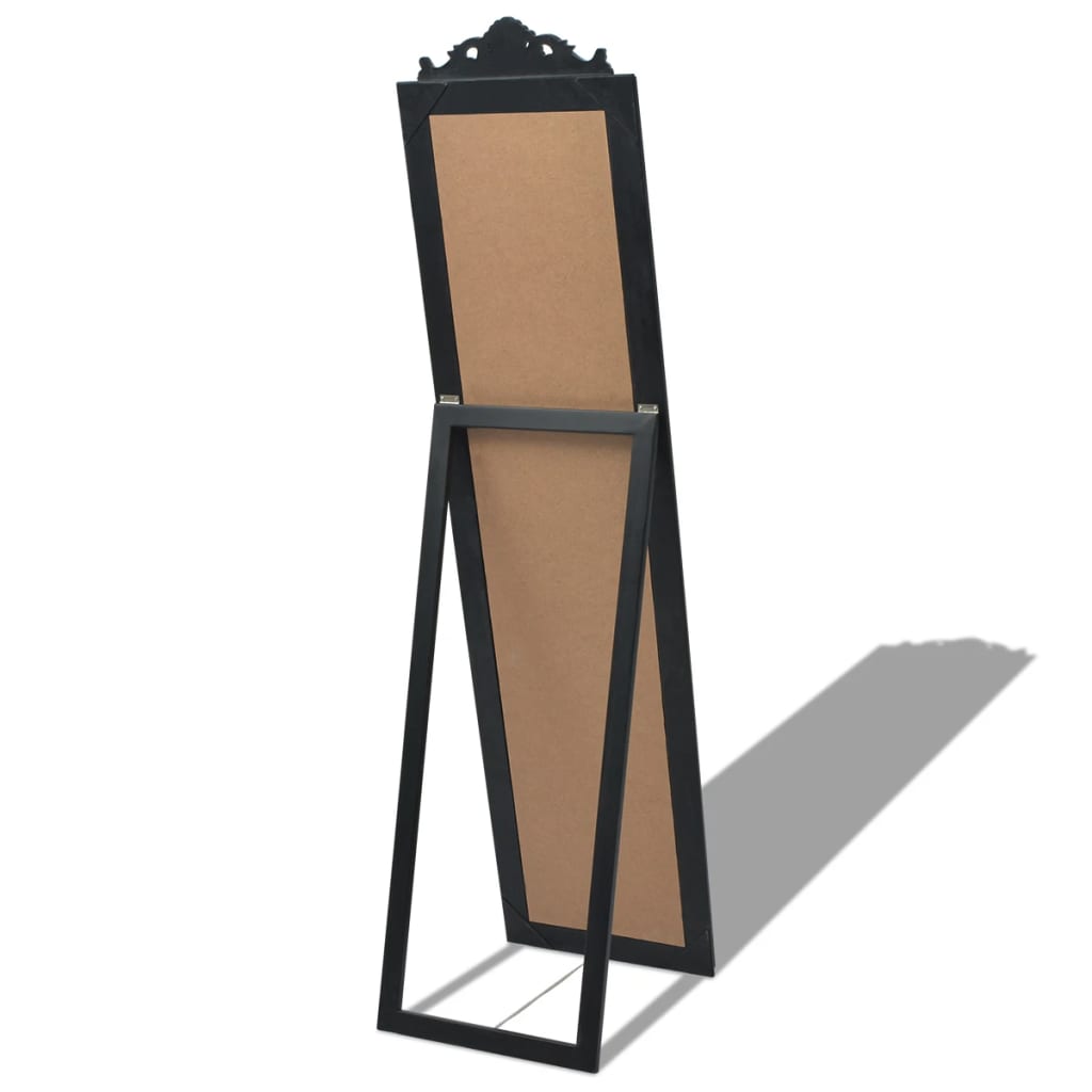 Baroque Style Free-Standing Mirror 160x40 cm Black