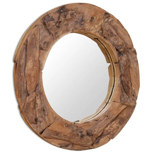 Decorative Artisan Teak Wood Round Mirror