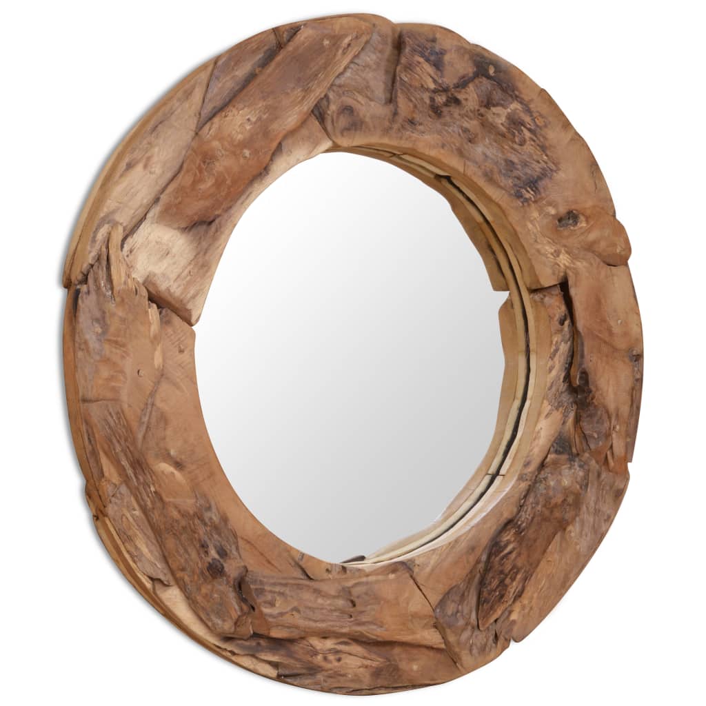 Decorative Artisan Teak Wood Round Mirror