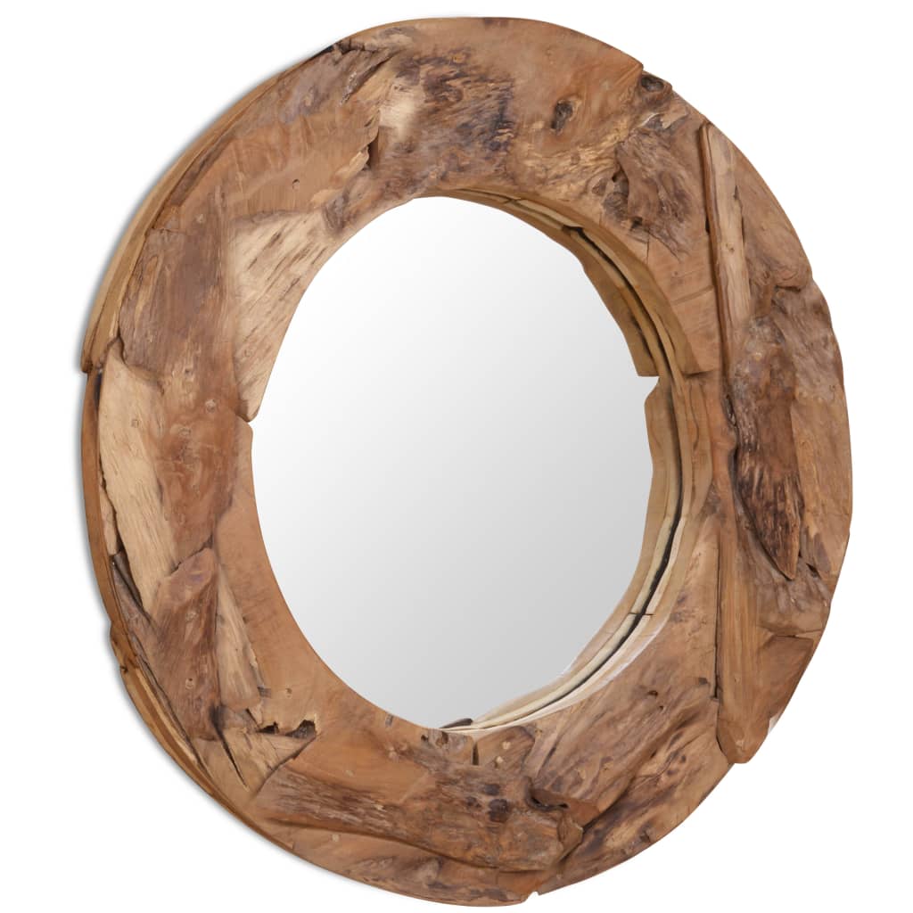 Decorative Artisan Teak Wood Round Mirror