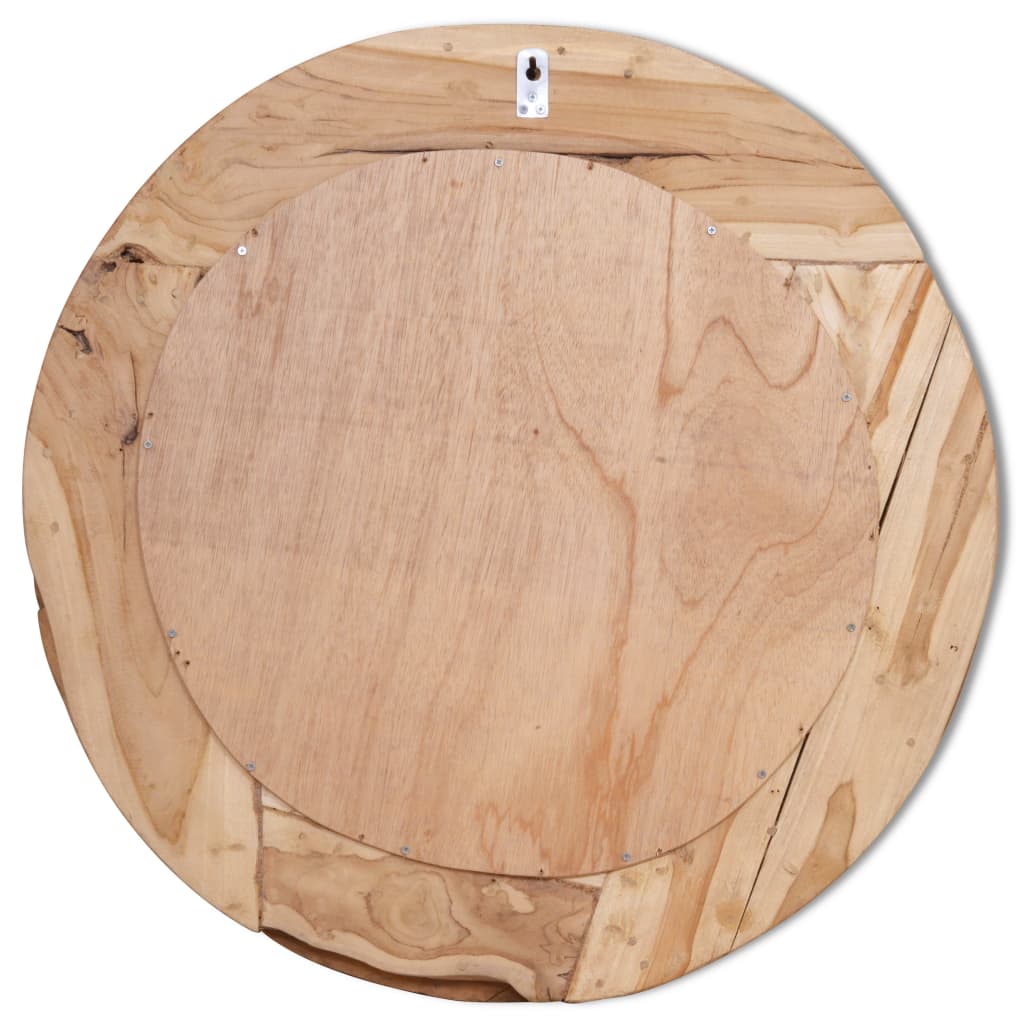 Decorative Artisan Teak Wood Round Mirror