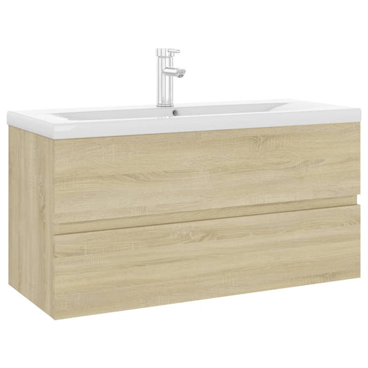 Sink Cabinet with Built-in Basin Sonoma Oak Engineered Wood - 90 x 38.5 x 45 cm