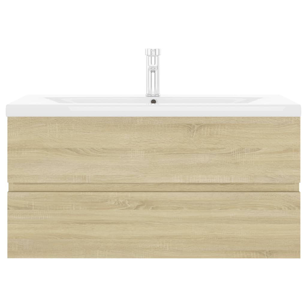 Sink Cabinet with Built-in Basin Sonoma Oak Engineered Wood - 90 x 38.5 x 45 cm