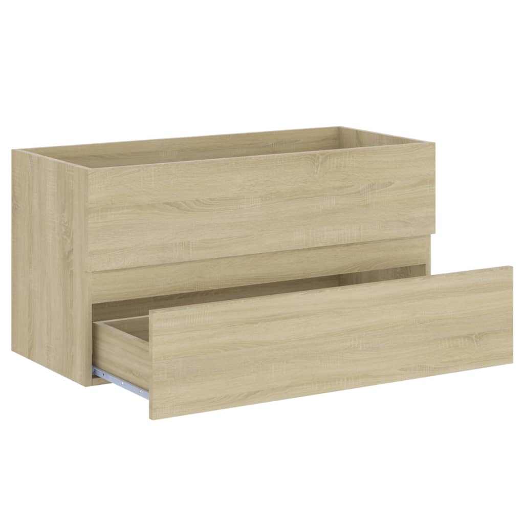 Sink Cabinet with Built-in Basin Sonoma Oak Engineered Wood - 90 x 38.5 x 45 cm