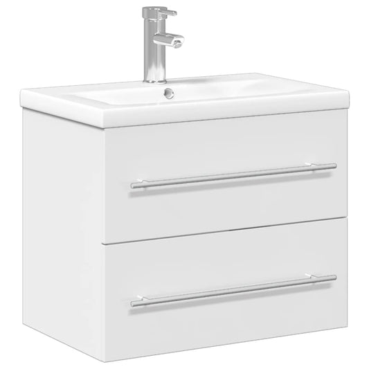 High Gloss White Sink Cabinet with Basin 60 x 38.5 x 48 cm