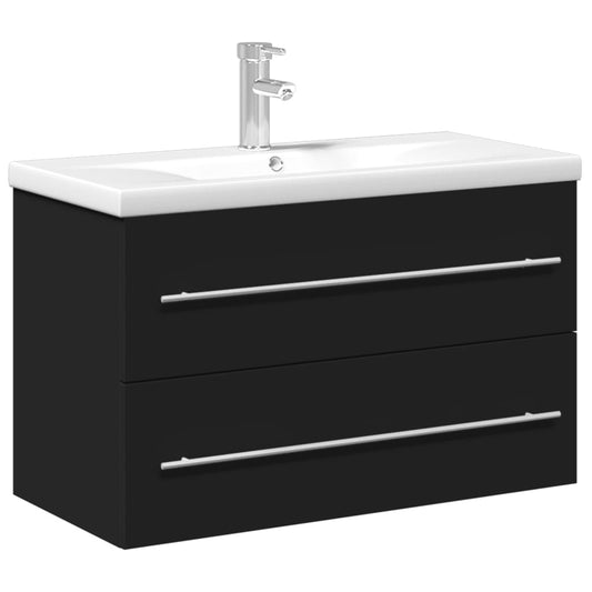 Black Sink Cabinet with Basin 80 x 38.5 x 48 cm