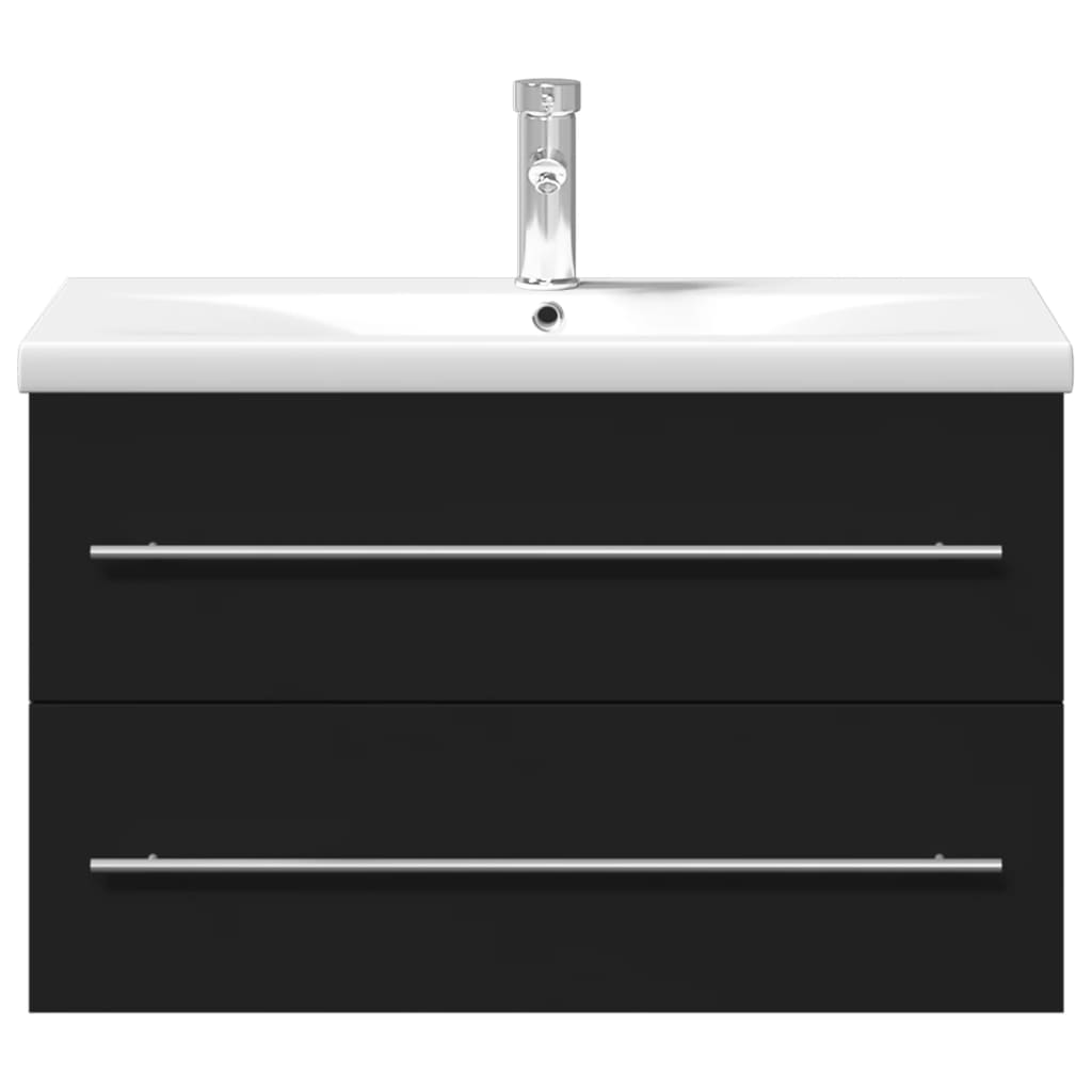 Black Sink Cabinet with Basin 80 x 38.5 x 48 cm