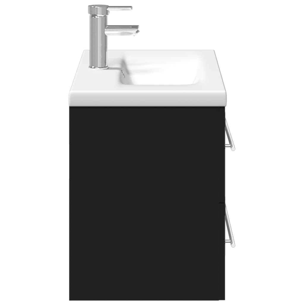 Black Sink Cabinet with Basin 80 x 38.5 x 48 cm