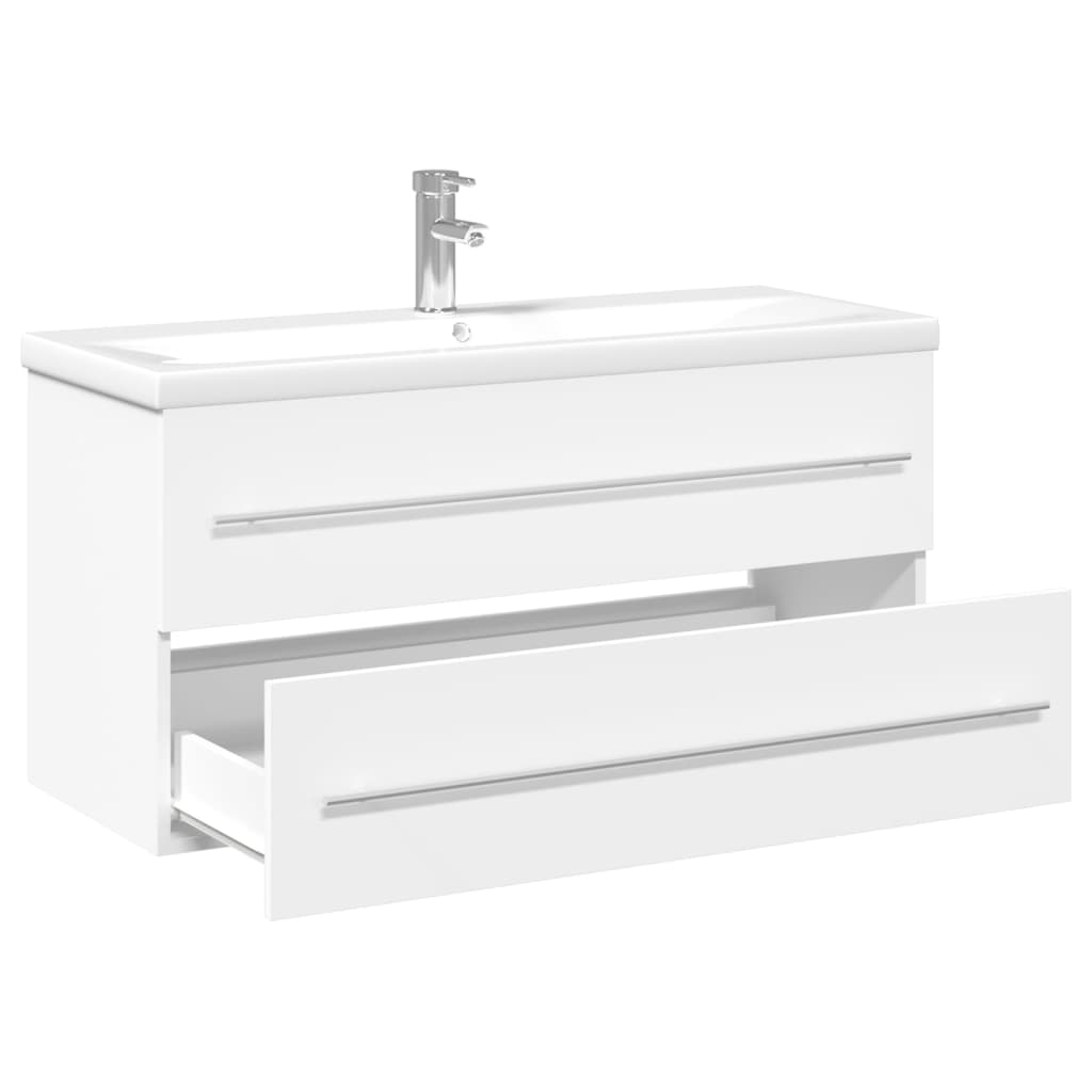 Bathroom Sink Cabinet with Basin White 100 x 38.5 x 48 cm