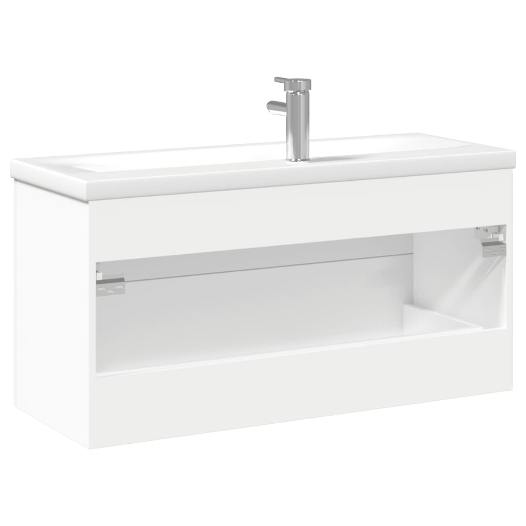 Bathroom Sink Cabinet with Basin White 100 x 38.5 x 48 cm